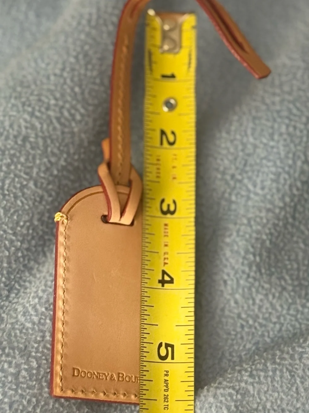 Dooney & Bourke Natural Vachetta Leather Luggage Tag Bag Charm